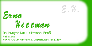 erno wittman business card